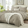 thumbnail image 1 of Andency Comforter Sets Queen Bed in a Bag - 7 Pieces Wheat Boho Bedding Comforter Sets, Soft Lightweight Tassel Bed Set with Comforter, Sheets, Pillowcases & Shams, 1 of 8