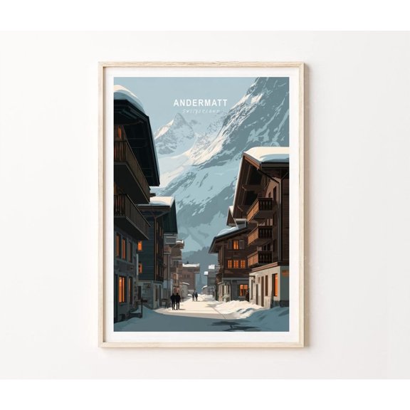 Andermatt Switzerland Alpine Winter Street Home Decor