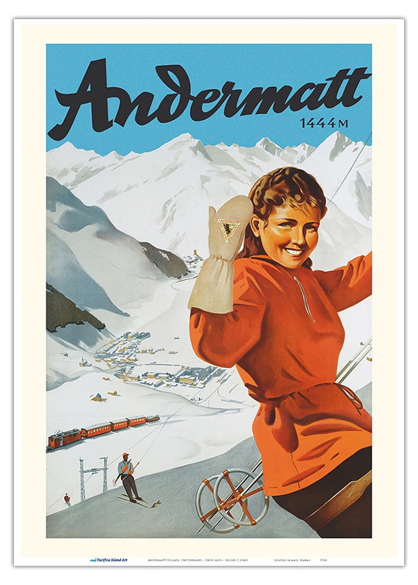 Andermatt Village Switzerland - Swiss Alps - Skiing - Vintage