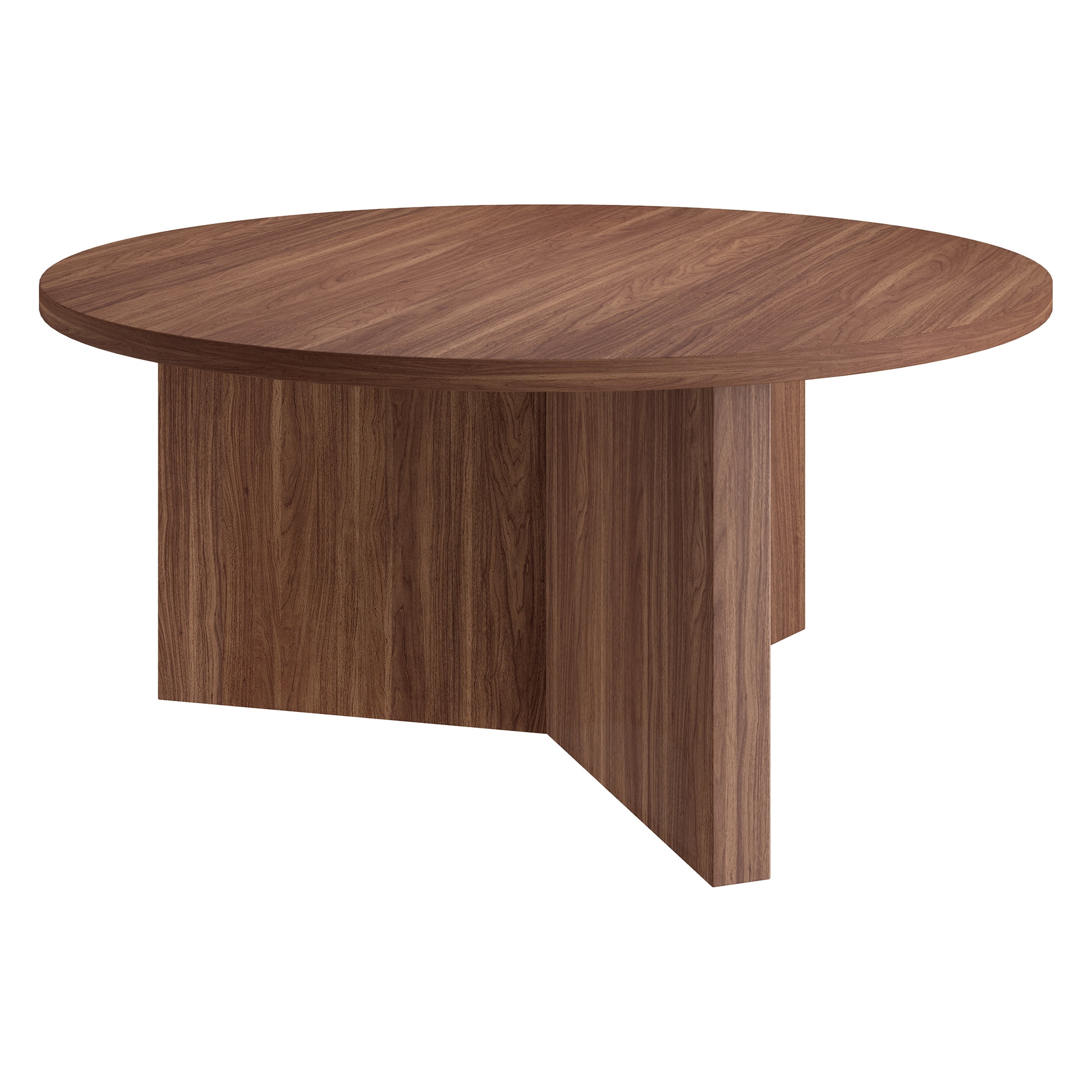 Anders 36" Wide Round Coffee Table in Satin Walnut