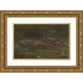 thumbnail image 1 of Anders Askevold 14x11 Gold Ornate Wood Frame and Double Matted Museum Art Print Titled - Landscape Study (1862), 1 of 4