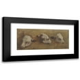 thumbnail image 1 of Anders Askevold 18x10 Black Modern Framed Museum Art Print Titled - Study of Calfheads (1858), 1 of 5