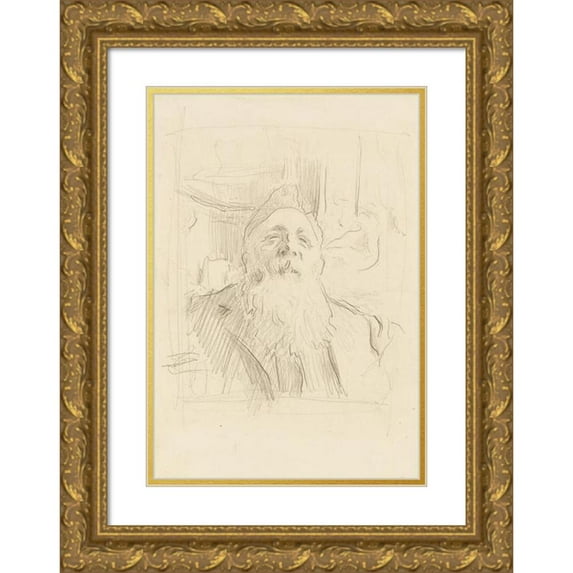 Anders Zorn 14x18 Gold Ornate Wood Frame and Double Matted Museum Art Print Titled - Study (1906)