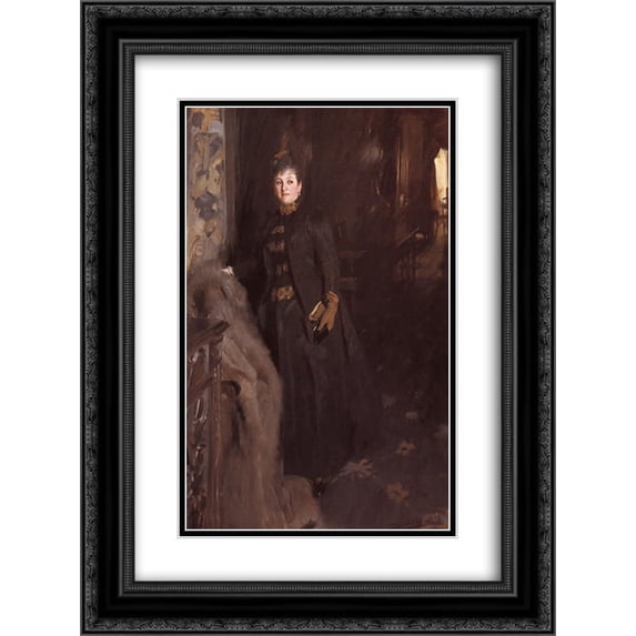 Anders Zorn 2x Matted 20x24 Black Ornate Framed Art Print 'Madame Clara Rikoff'