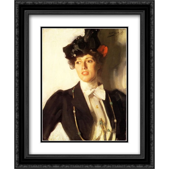 Anders Zorn 2x Matted 20x24 Black Ornate Framed Art Print 'Martha Dana'