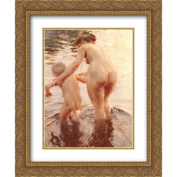 Anders Zorn 2x Matted 20x24 Gold Ornate Framed Art Print 'A premiere'