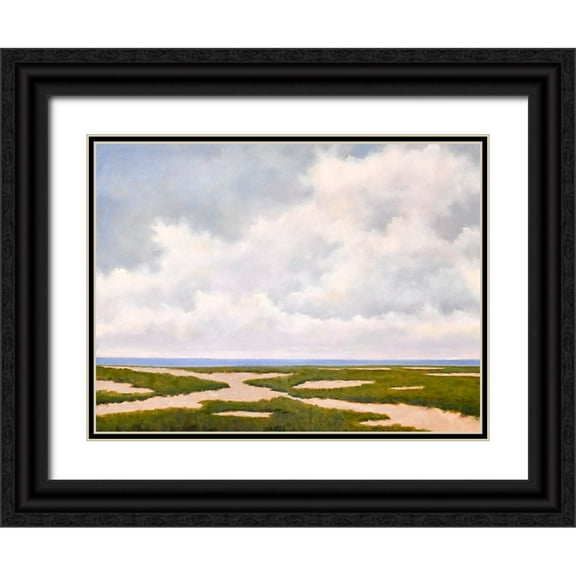 Andersen, Catherine 14x12 Black Ornate Wood Framed with Double Matting Museum Art Print Titled - Beach Dunes