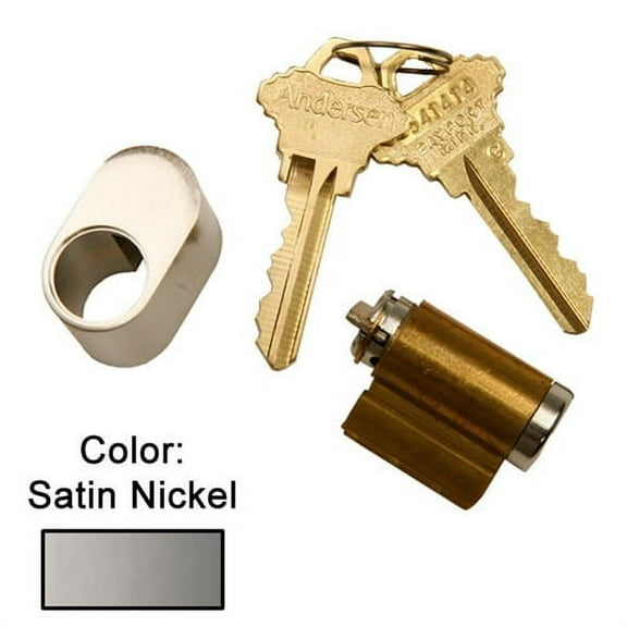 Andersen Hinged Exterior Keyed Lock in Satin Nickel 1988 to Present