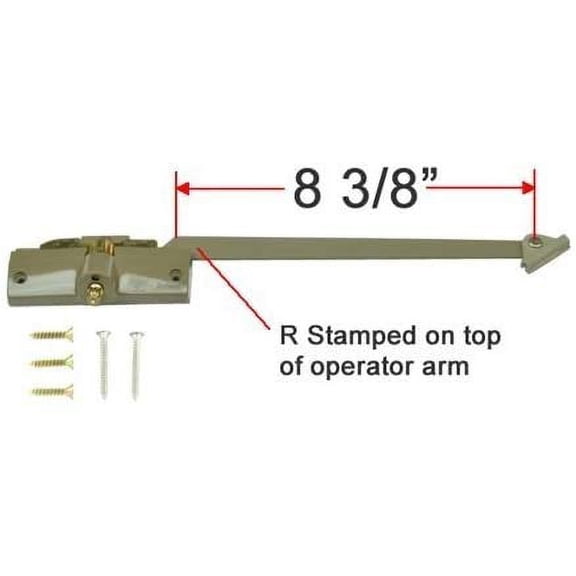 Andersen Straight Arm Operator (Right Hand) with 8-3/8" Arm Length in Stone Color (1974-1995)