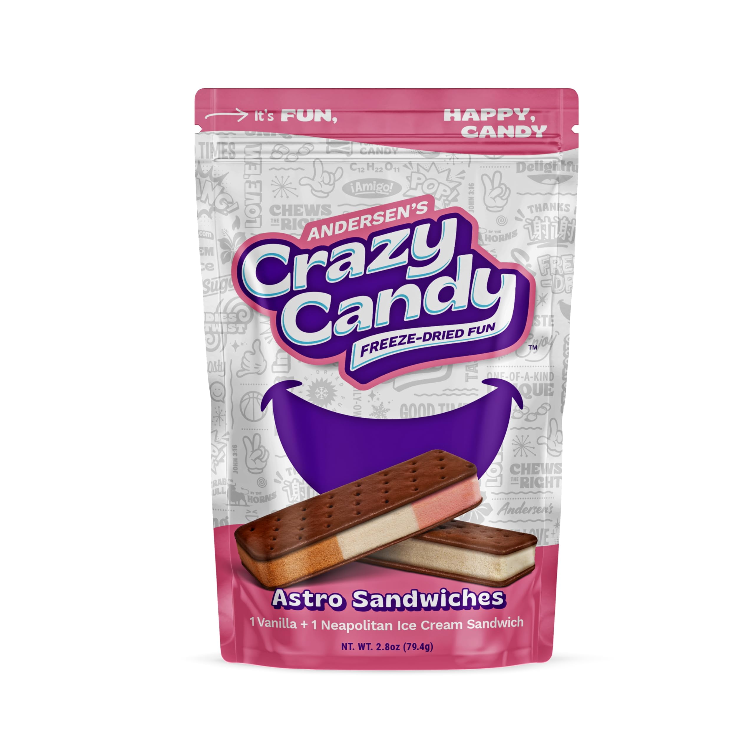 Andersen's Crazy Candy Freeze Dried Candy - Freeze Dried Astro Sandwich, 2.8 Ounces