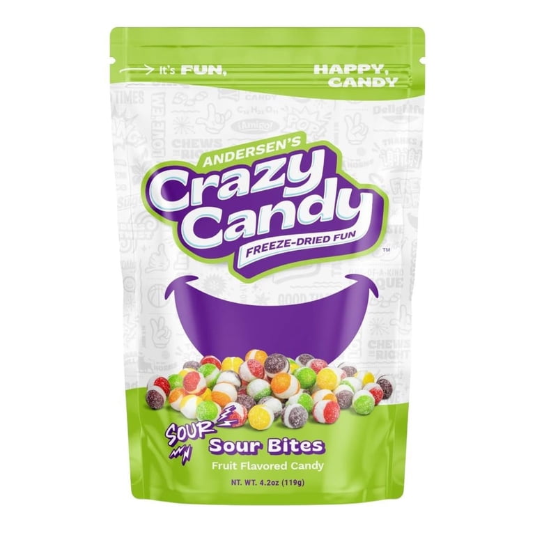 Andersen's Crazy Candy, Freeze Dried Candy, 4.2 Ounces, Sour Bites