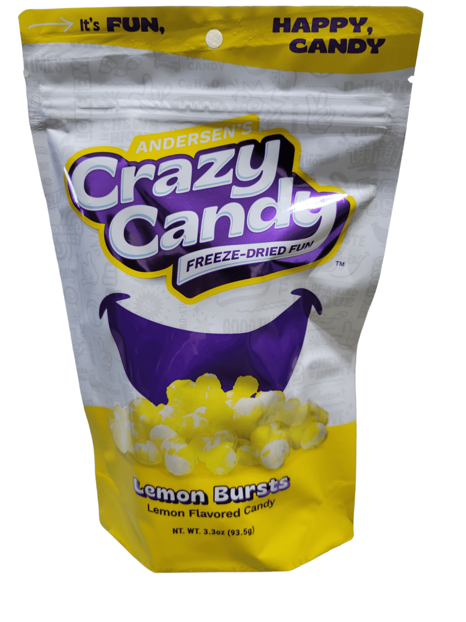 Andersen's Crazy Candy Freeze-Dried Fun, Lemon Bursts, 3.3 oz Total Bag