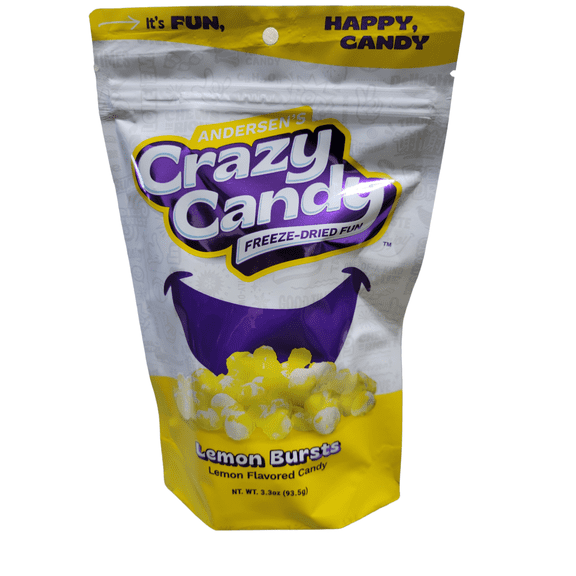 Andersen's Crazy Candy Freeze-Dried Fun, Lemon Bursts, 3.3 oz Total Bag