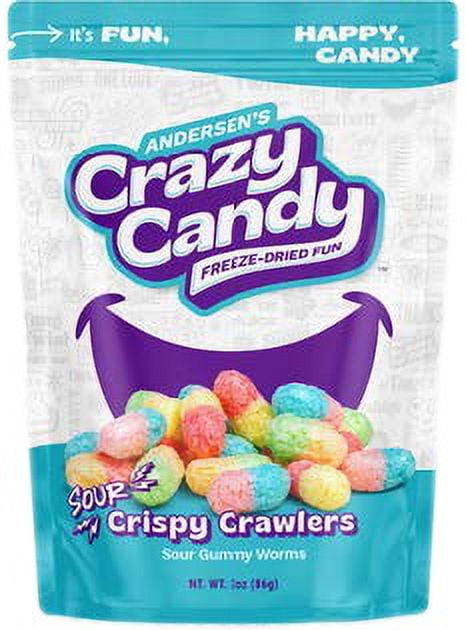 Andersen's Crazy Candy Freeze-Dried Fun-Sour Crispy Crawlers 3oz