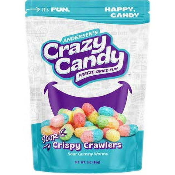Andersen's Crazy Candy Freeze-Dried Fun-Sour Crispy Crawlers 3oz