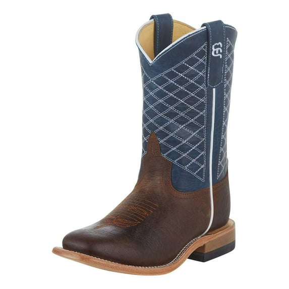 Anderson Bean Boys AB Kids Toast Bison Blue Lava Square Toe Boot 13 Brown