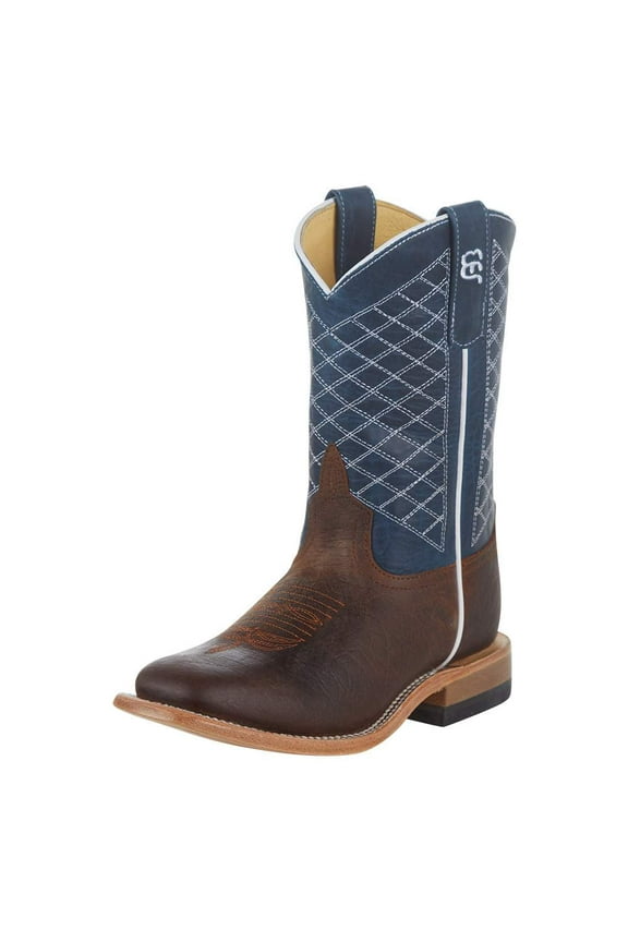 Boys AB Kids Toast Bison Blue Lava Square Toe Boot 13 Brown