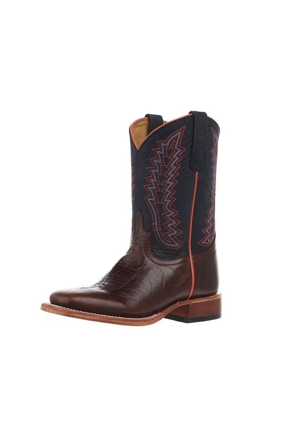 Boys  Kid`s  Avatar and Navy Denver Calf Square Toe Boot 2 M Brown