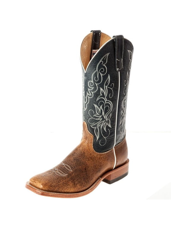 Men`s AB Distressed American Bison Regal Blue Kidskin Top Brown/Navy 9.5 EE