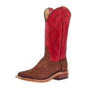 Anderson Bean Men`s AB Ride Ready Kango Tobac Suede FQ Ostrich 13in Red Waxy Kansas Top Brown 11 EE