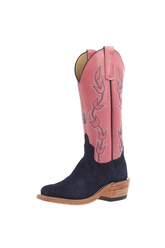 Womens Women`s AB RR Carpincho Vamp 13In Salmon Kidskin Top Boot 8 B Navy