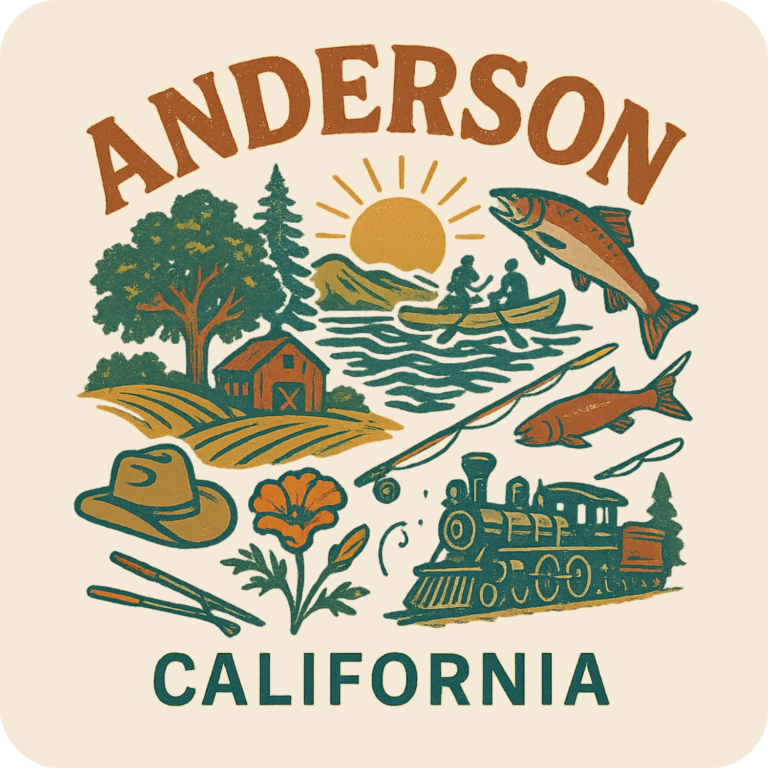 Anderson California Keepsakes Souvenir Vinyl Sticker – Destination ...