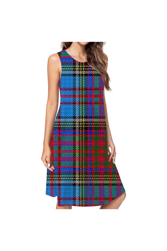 Anderson Clan Tartan Dress Loose Women'S Dress Beach Dresses With Pockets Dresses For Womens