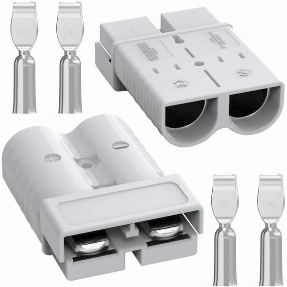 Anderson Connector, 350Amp Battery Quick Disconnect 2/0AWG 600V Heavy-Duty Winch Wiring Kit for Towing (2Pack) - Gray