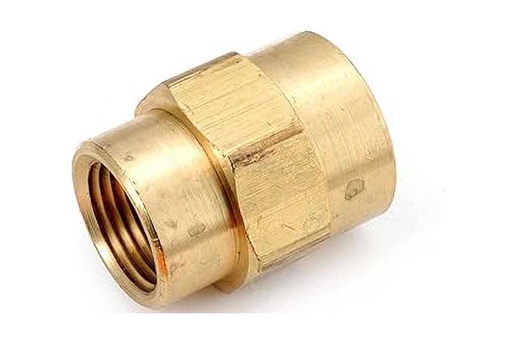 CDQBWKJGFJ 5-Pack Brass Pipe Reducer Couplings, 1/2" X 3/8" NPT Female To Female, For Water, Gas & Oil