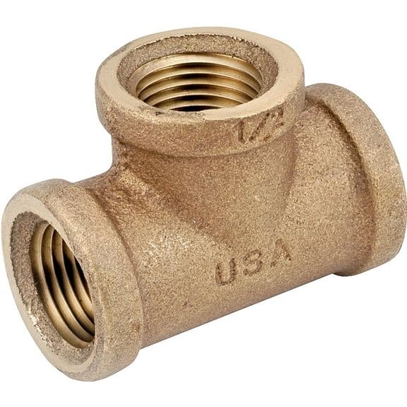 Anderson Metals 1/4 In. Red Brass Threaded Tee 738101-04