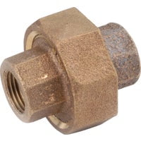Anderson Metals 738104-06 Pipe Union, 3/8 in, FIPT, Red Brass, 200 psi Pressure