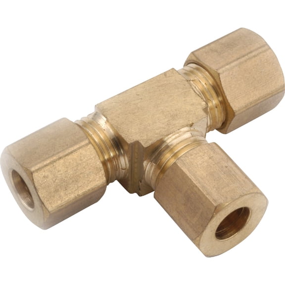 Anderson Metals Corp. 5-pack Anderson Metals 50764-06 3/8" Compression Tee 5 Pack, Brass Residential Use, Standard Application