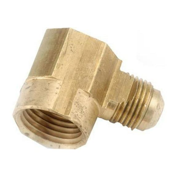 Anderson Metals 714050-0608 Brass Flare Elbow, 90-Degree, Lead Free, 3/8 x 1/2 In. FIP - Quantity 10