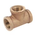 thumbnail image 1 of Anderson Metals 738101-02 Pipe Fitting, Rough Brass Tee, Lead Free, 1/8 In. - Quantity 5, 1 of 1