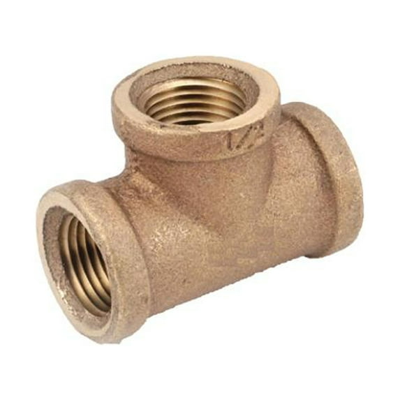 Anderson Metals 738101-04 Pipe Tee, Rough Brass, 1/4 In. - Quantity 5