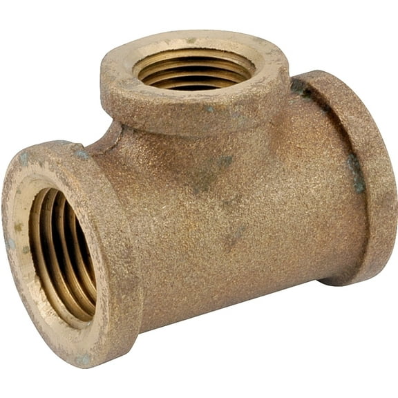 Anderson Metals 738106-121208 Reducing Pipe Tee, 3/4 x 3/4 x 1/2 in, IPT, Brass
