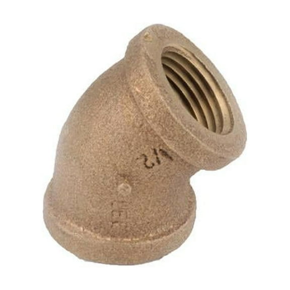 Anderson Metals 738107-12 Pipe Fitting, Cast Elbow, 45-Degree, Lead Free Rough Brass, 3/4 In. - Quantity 5