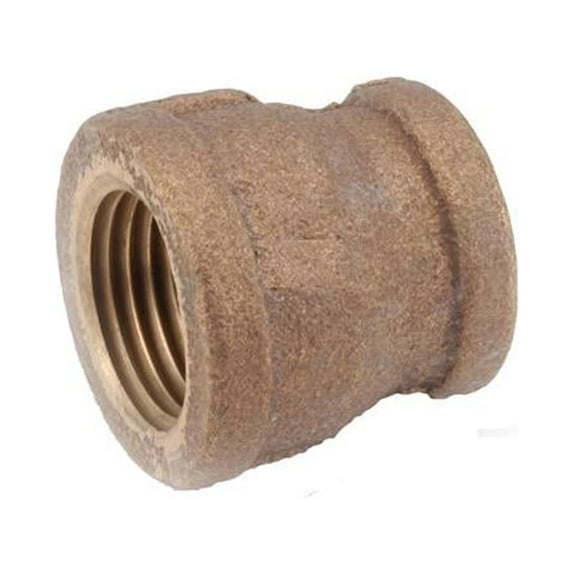 Anderson Metals 738119-0602 Pipe Fitting, Rough Brass Reducing Coupling, Lead Free, 3/8 x 1/8 In. - Quantity 5