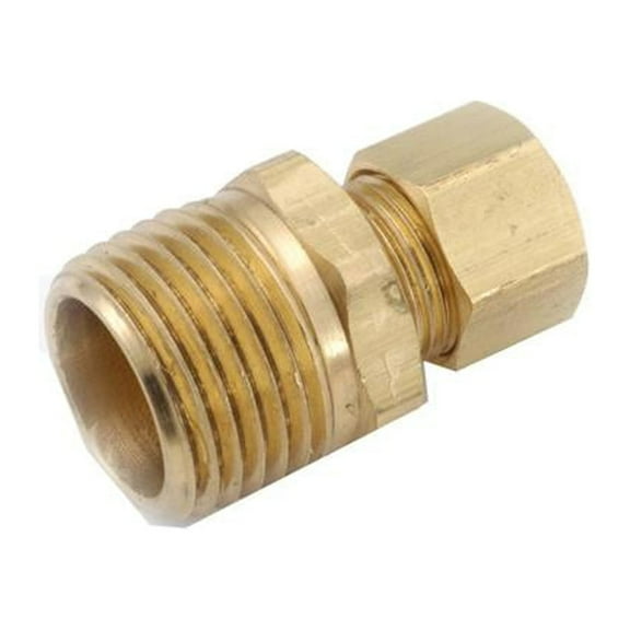 Anderson Metals 750068-0502 Compression Fitting, Connector, Lead Free Brass, 5/16 Compression x 1/8 In. MP - Quantity 10