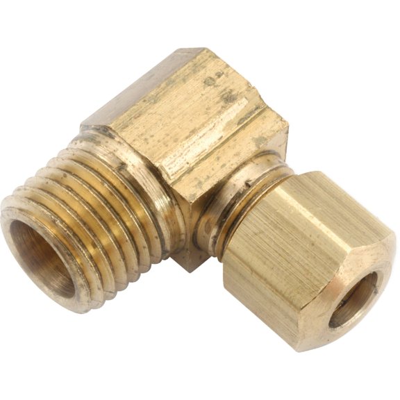 Anderson Metals Corp. Compression Elbow 3/8 x 1/2 - 3/8 Compression Fit In Elbow - Multicolor