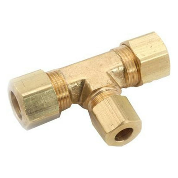 Anderson Metals 750084-060604 Compression Fitting, Tee, Lead Free Brass, 3/8 x 3/8 x 1/4 In. - Quantity 5