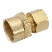 Anderson Metals 750086-0610 Pipe Fitting, Adapter, Lead Free Brass, 3/8 Compression x 5/8 In. Copper x Copp - Quantity 5