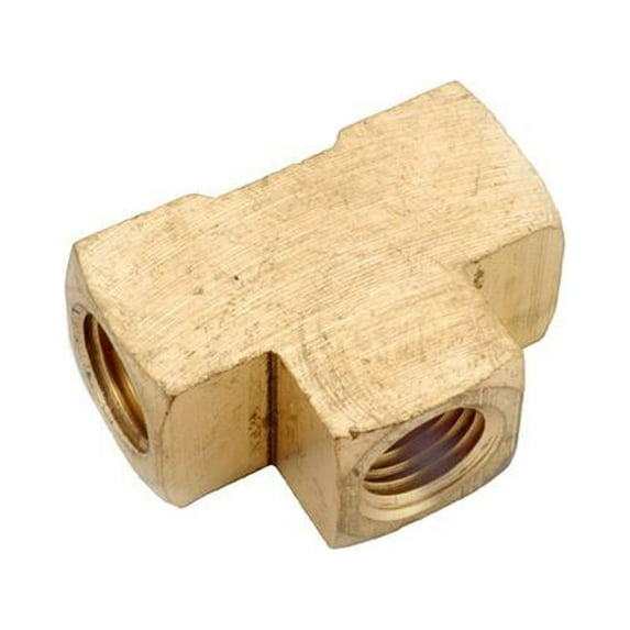 Anderson Metals 756101-02 Pipe Fitting, Brass Tee, Lead Free, 1/8 In. - Quantity 10
