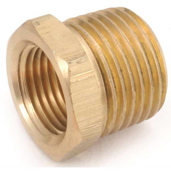 Anderson Metals 756110-0602 Hex Pipe Bushing, 3/8-18 x 1/8-27 in, MNPT x FNPT, 1000 psi Pressure