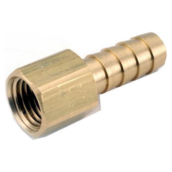Anderson Metals 757002-0506 Pipe Fitting, Barb Insert, Lead Free Brass, 5/16 Hose ID x 3/8 In. FPT - Quantity 5