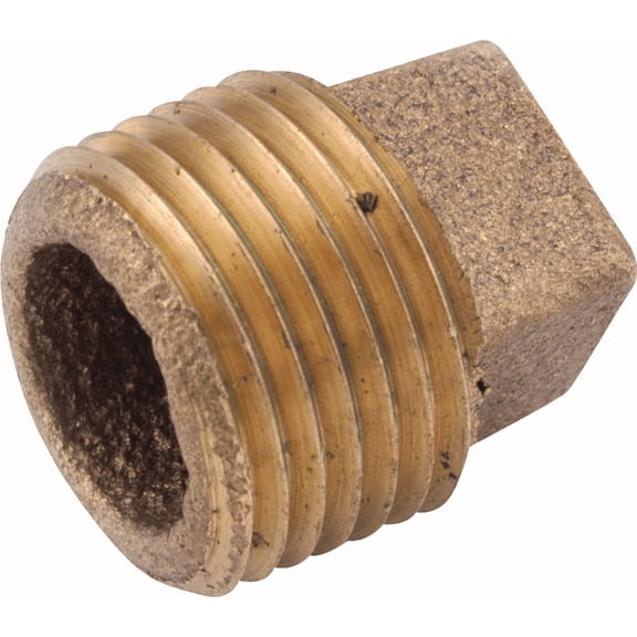 Anderson Metals Red Brass Threaded Cored Pipe Brass Plug - Pack of 2  Residential Use, Standard Application