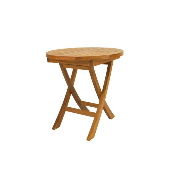 Anderson Teak Bahama 20" Round Patio End Folding Table In Natural