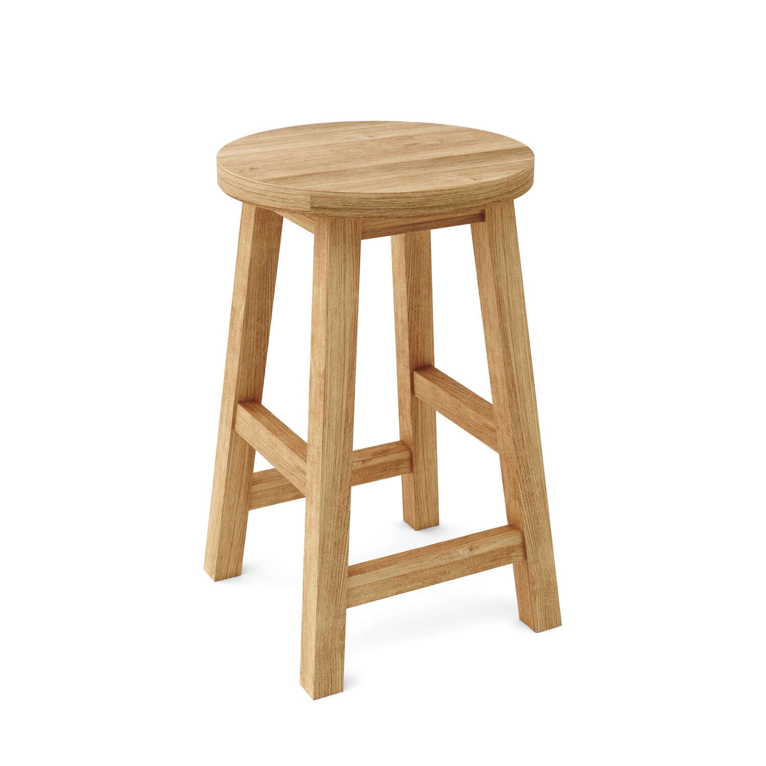 Natural Teak Wood Outdoor Counter Stool