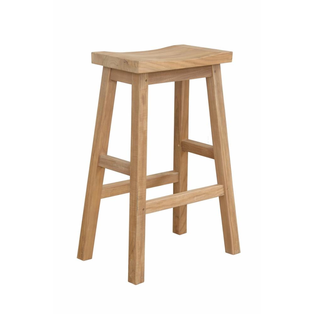 Alpine Solid Teak Wood Outdoor Counter Stool - Brown