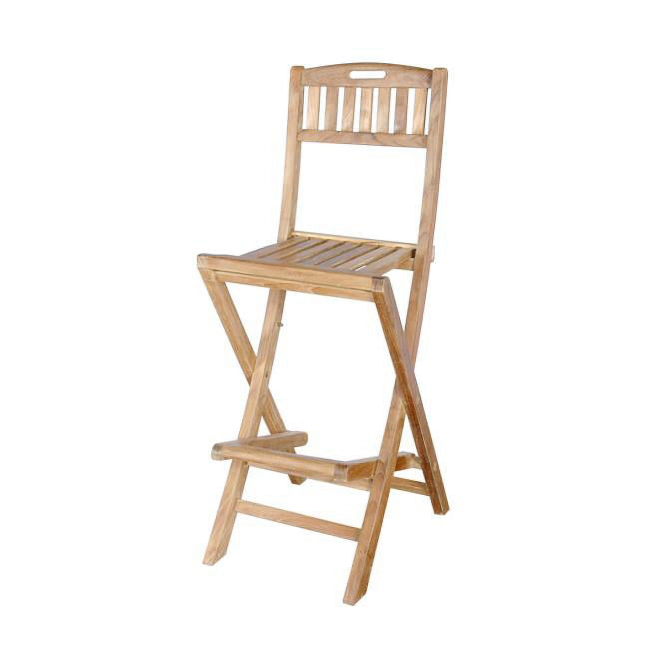Altavista Teak Folding Outdoor Bar Chair with Cushions